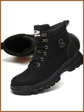 Steel Toe Boots Waterproof Lightweight Safety Work Shoes Puncture-Proof